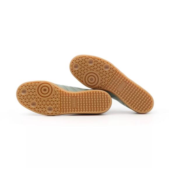 Size 11 Adidas Women's Samba OG Silver Green Chalk White Gum Brown Green IE7011 - Picture 4 of 6